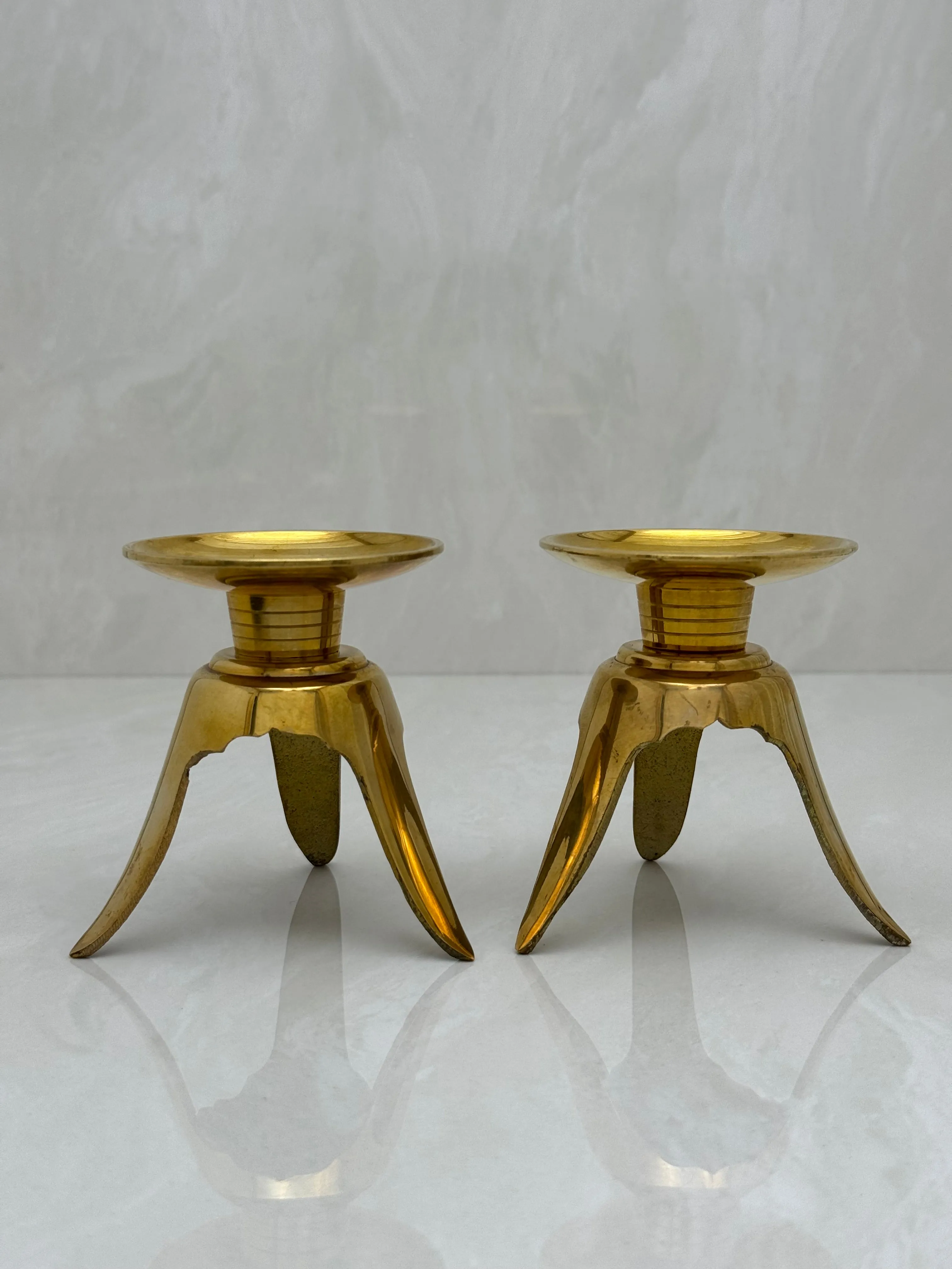 Vintage Brass Candlestick Holders -A Pair