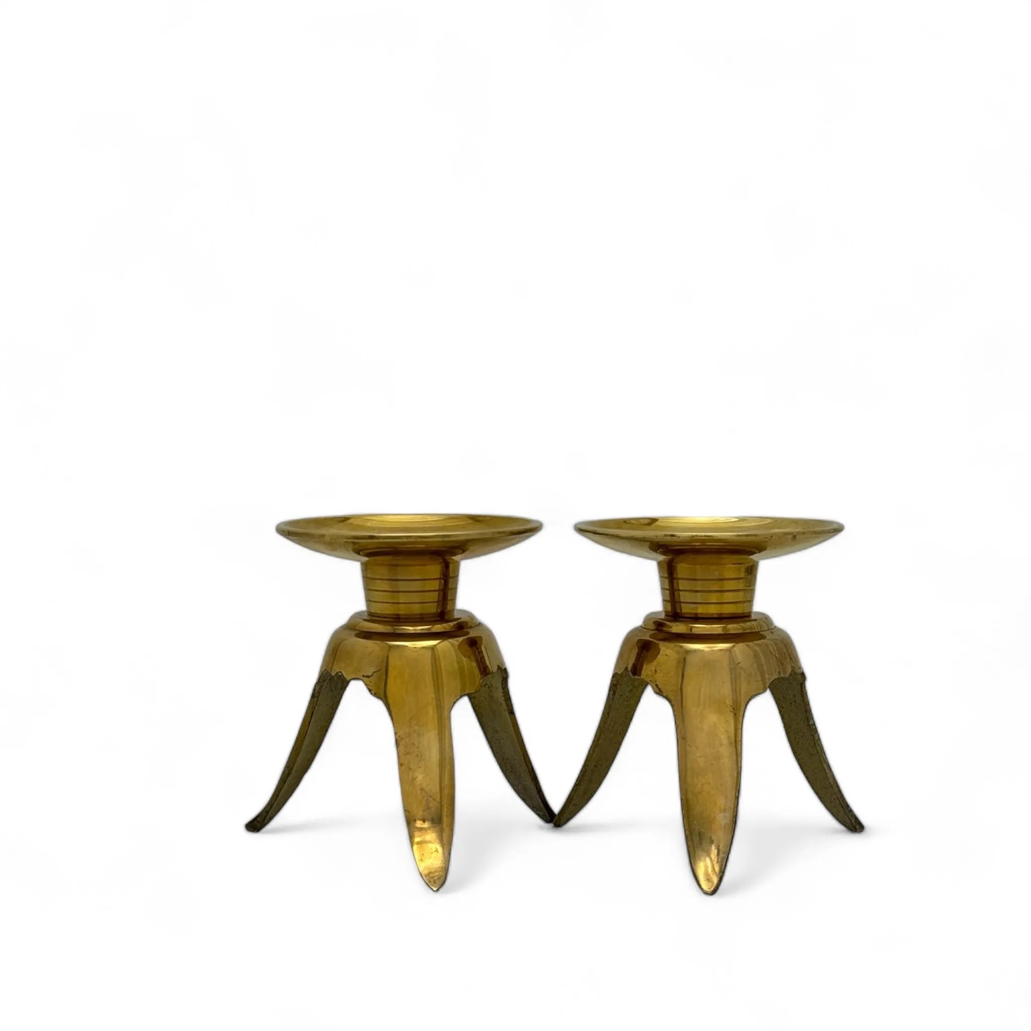 Vintage Brass Candlestick Holders -A Pair