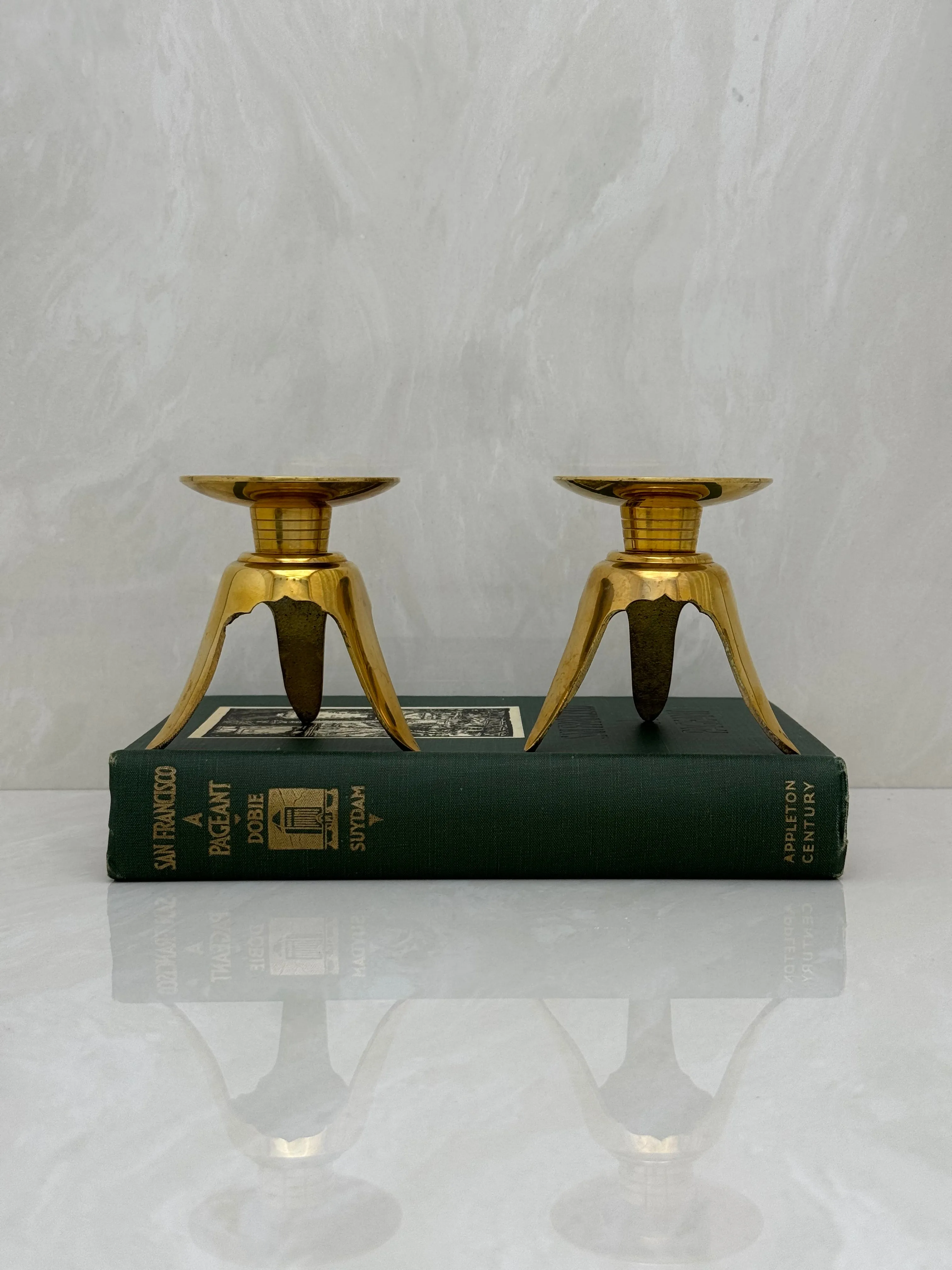 Vintage Brass Candlestick Holders -A Pair