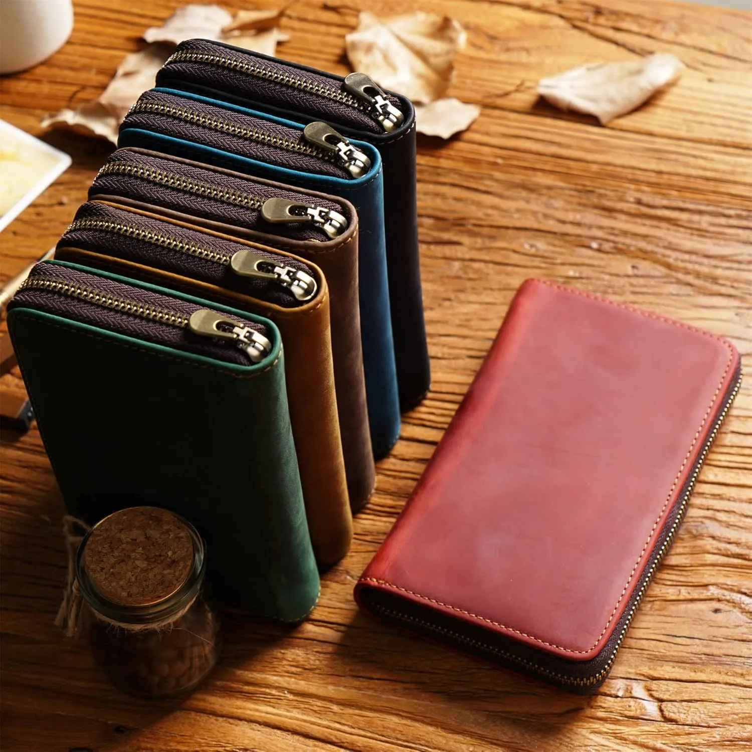 Vintage genuine Leather Pen & Pencil Case for Artists, Designers, Architects, at office, university, college and travel (Blue)