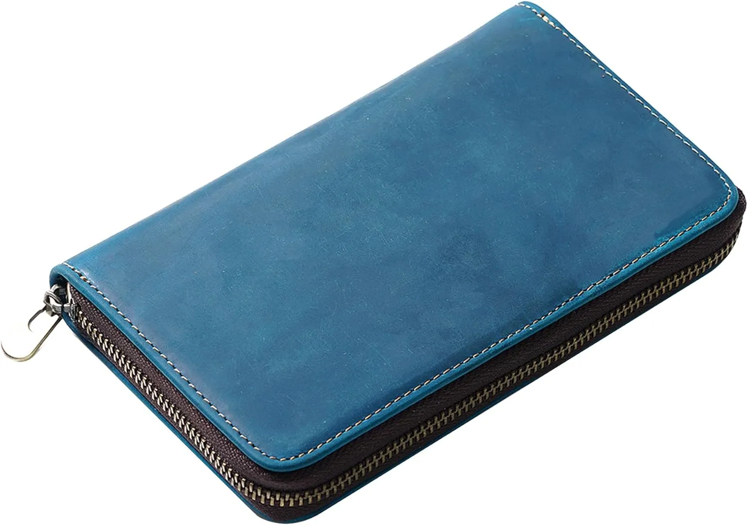 Vintage genuine Leather Pen & Pencil Case for Artists, Designers, Architects, at office, university, college and travel (Blue)