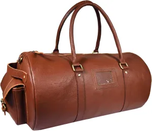 Vintage Leather Duffel Bag for Men Leather Travel Bag, Spacious Weekender Overnight Bag, Durable Carry-On with Adjustable Strap, Stylish Duffle for Gym, Business & Adventure - 20 Inches (Brown)