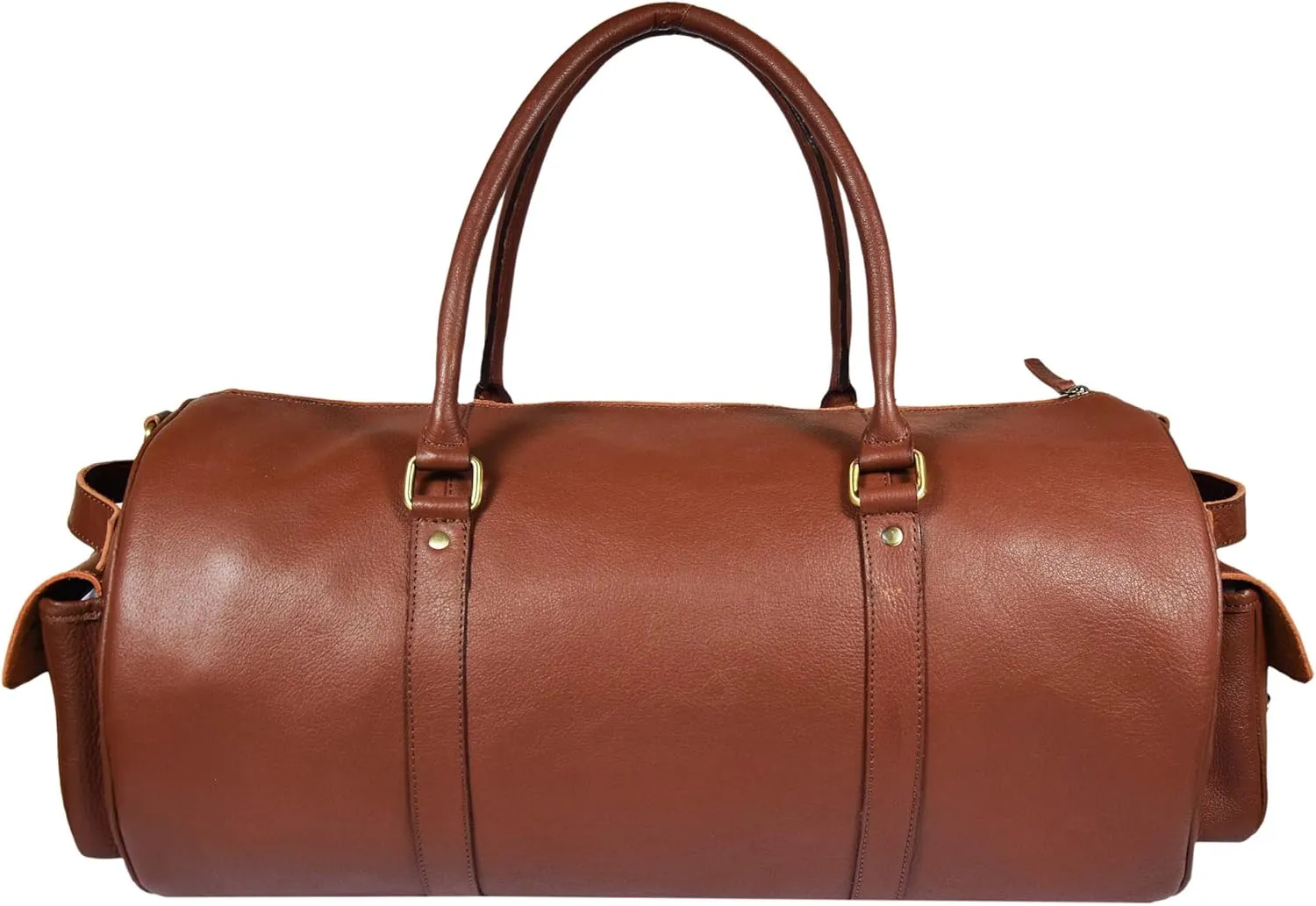 Vintage Leather Duffel Bag for Men Leather Travel Bag, Spacious Weekender Overnight Bag, Durable Carry-On with Adjustable Strap, Stylish Duffle for Gym, Business & Adventure - 20 Inches (Brown)