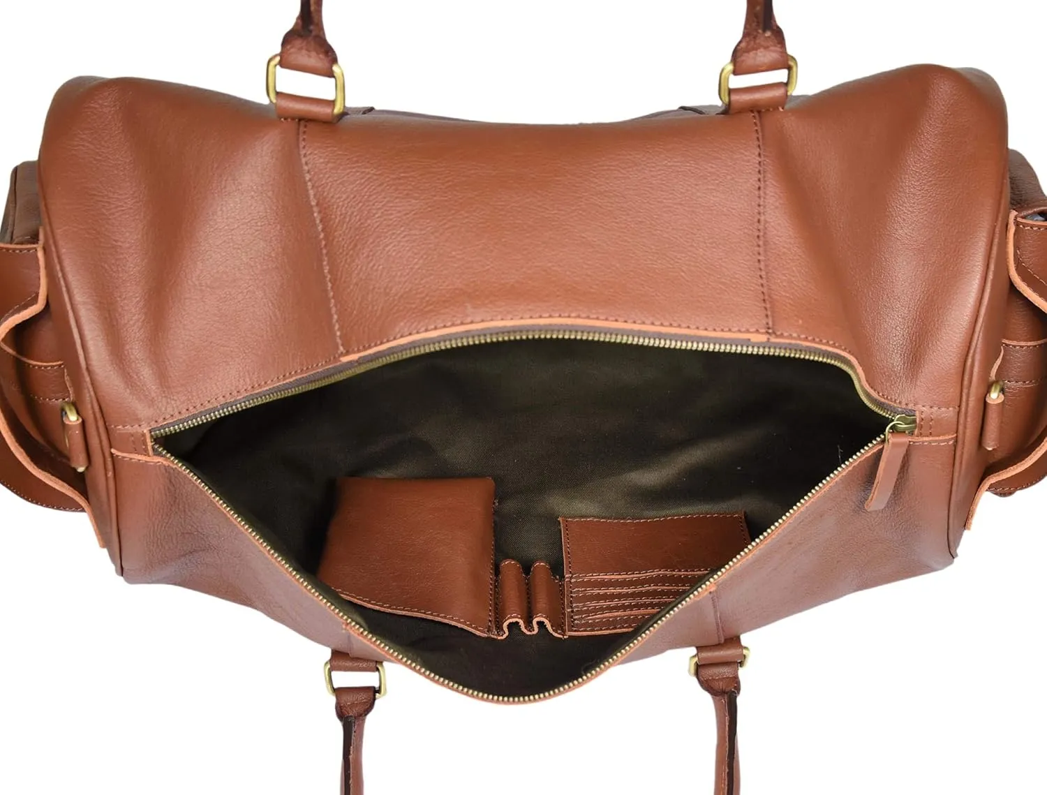 Vintage Leather Duffel Bag for Men Leather Travel Bag, Spacious Weekender Overnight Bag, Durable Carry-On with Adjustable Strap, Stylish Duffle for Gym, Business & Adventure - 20 Inches (Brown)