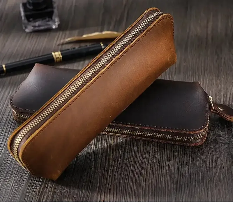 Vintage Style Leather | Pen Case