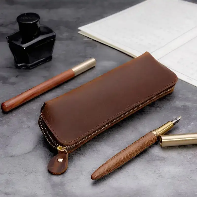 Vintage Style Leather | Pen Case