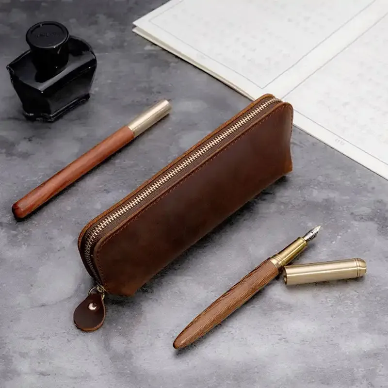 Vintage Style Leather | Pen Case