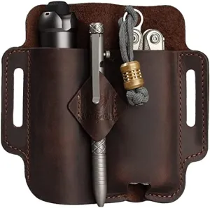 VIPERADE PJ19 Multitool Sheath, EDC Belt Organizer Sheath for Men, Leather Sheath for Men, Leather Flashlight Holster for Belt, Pen Holder for Tactical Pen