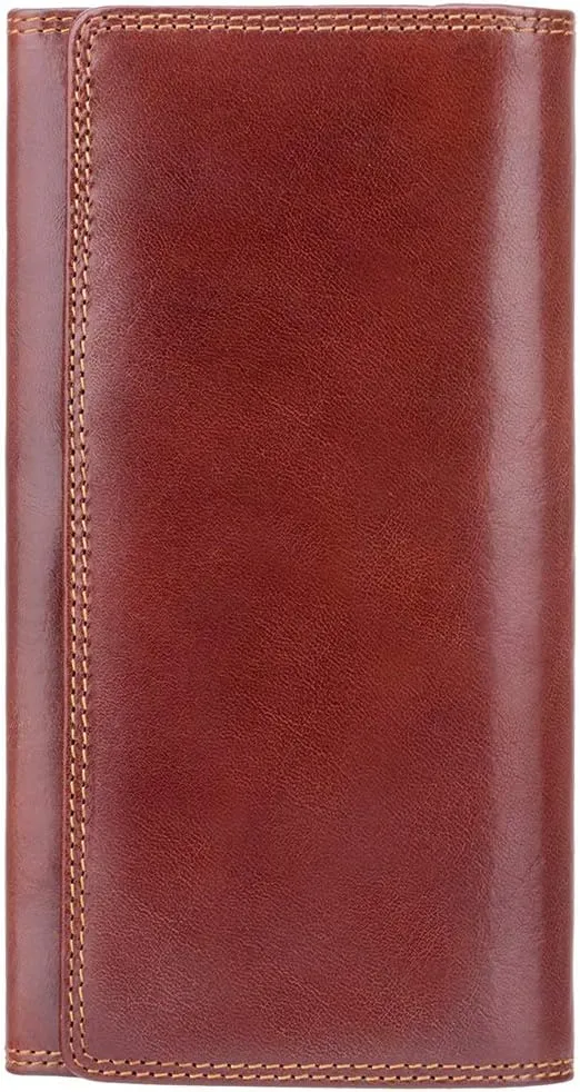 Visconti Monza 10 Ladies Large Soft Leather Checkbook Wallet (Brown)