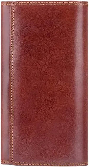 Visconti Monza 10 Ladies Large Soft Leather Checkbook Wallet (Brown)