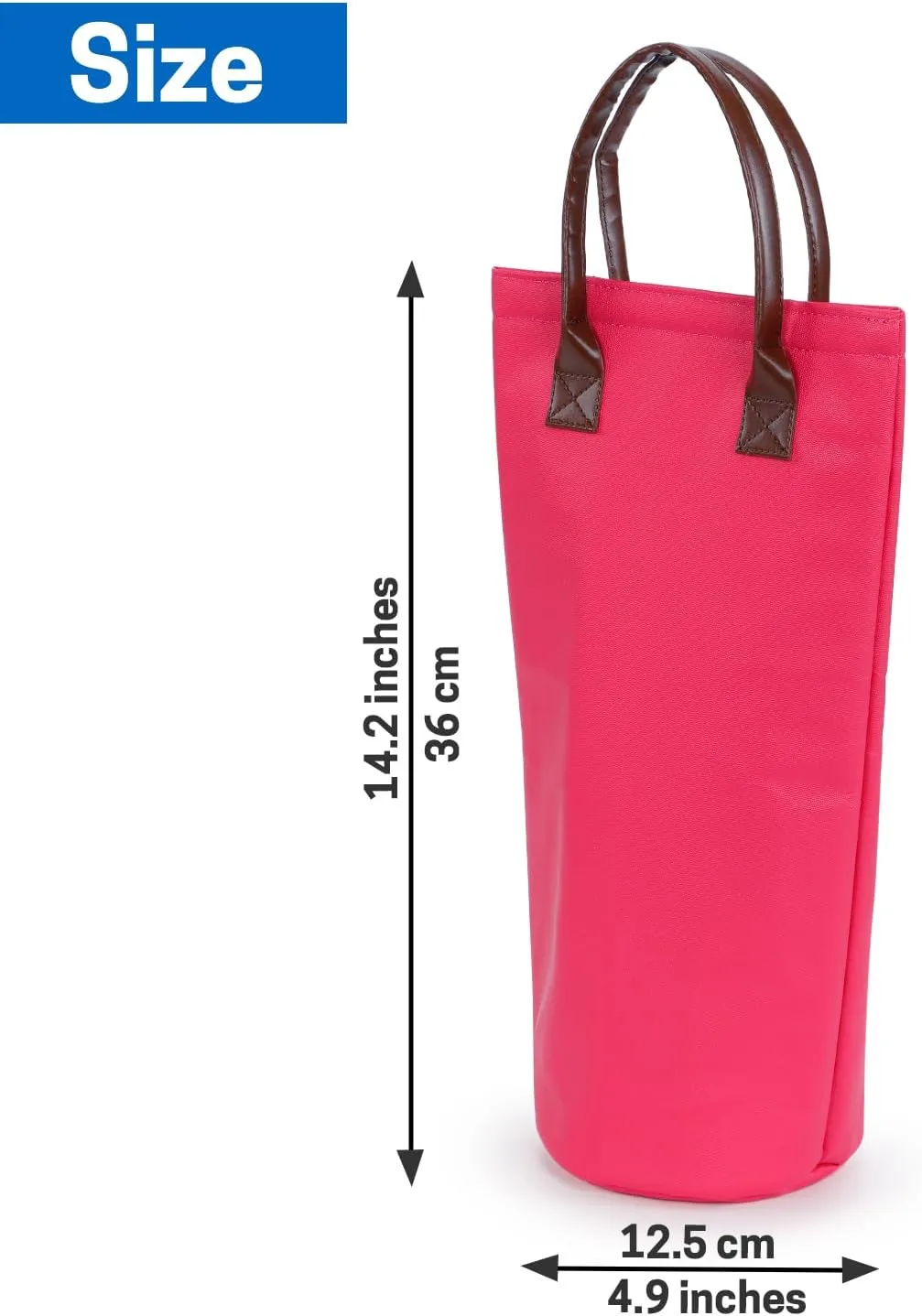 VISEMAN Single Bottle Wine Tote Bag Insulated, Wine Carrier Bag for One Bottle, Padded Wine Cooler Bag, Portable Wine Tote Bag for Wine Lovers Gift (Red)