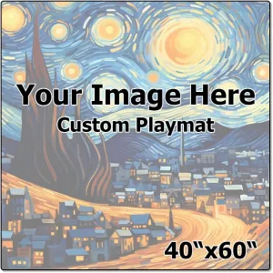 Vispronet Custom Playmat – 40in x 60in Card Playing Mat for Games and Tournaments – Create Your Own Design & Upload Your Own Image – High Resolution Card Playmat with Cardboard Playmat Tube