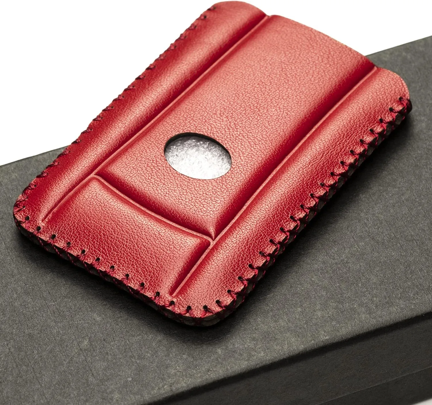 Vitodeco Leather Keyless SMARTACCESS Key Card Case Compatible with Lexus LX570, LS460, LX600 (Red)