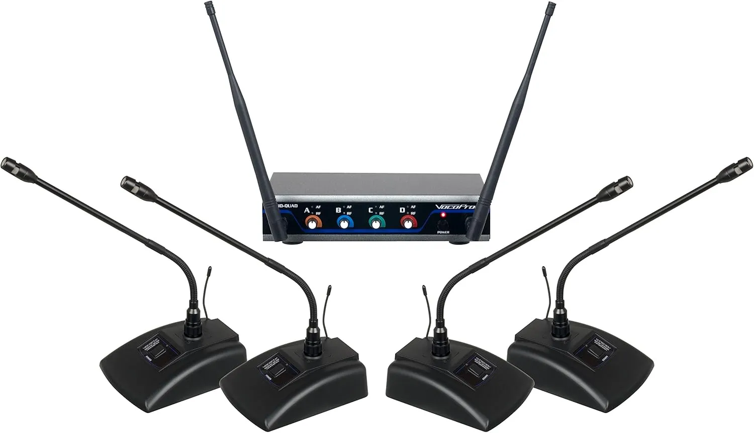 VocoPro Wireless Microphone System, XLR Connector, Black, Digital-Quad-Conference-C1
