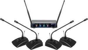 VocoPro Wireless Microphone System, XLR Connector, Black, Digital-Quad-Conference-C1
