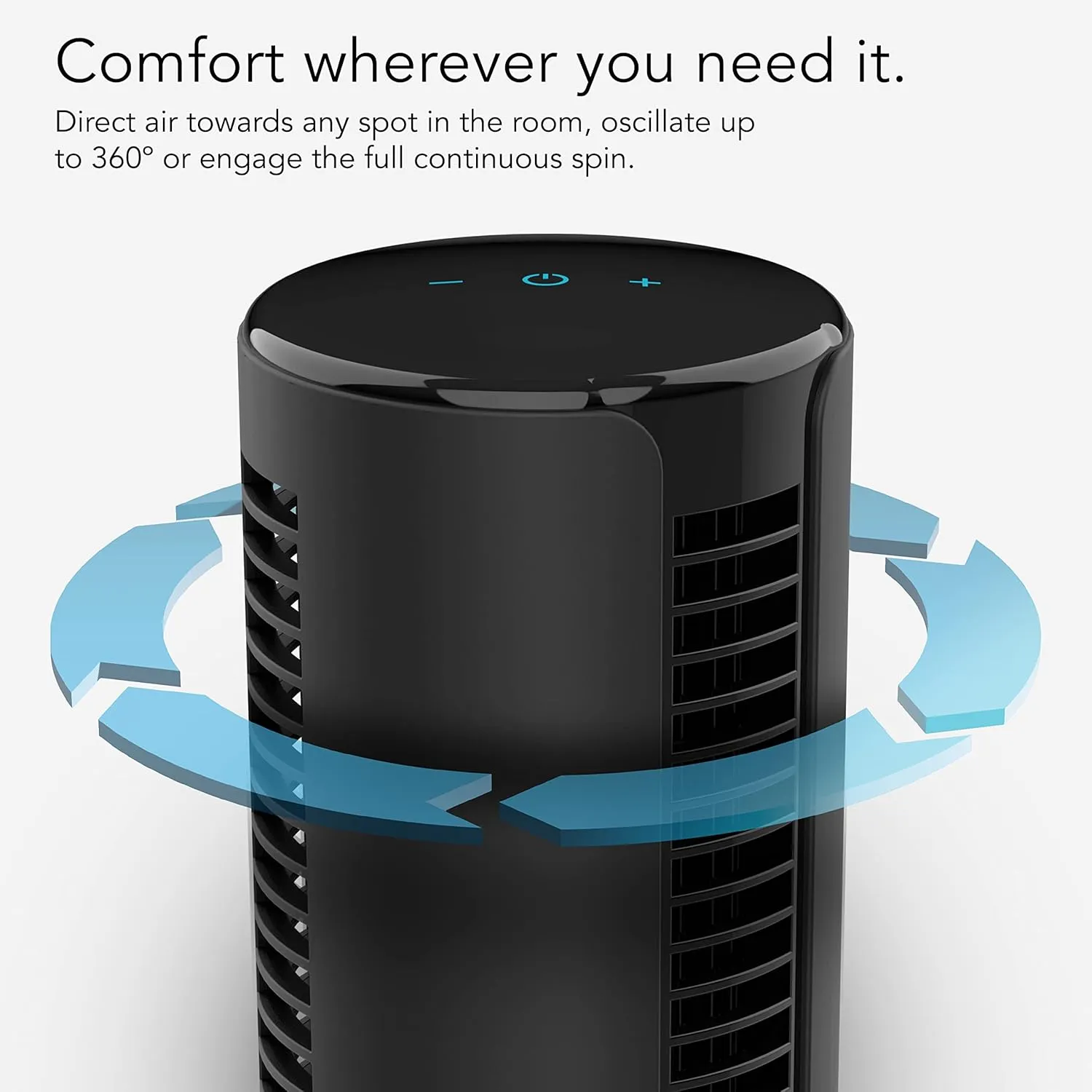 Vornado ATOM 2 AE Compact Oscillating Tower Fan with Alexa Voice Control
