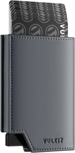 VULKIT Men's Wallet Minimalist Pop Up Card Holder RFID Blocking Magnetic Closure Leather Wallet with ID Window for Cash & Credit Cards Up To 11 Cards