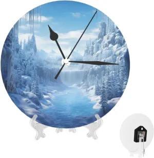 Wall Clock Silent Non Ticking 10 Inch Clock Snow Ice World Wall Clocks Analog Clock for Bathroom Decorative Round Modern Wall Decor Clock for Home Kitchen Living Bedroom