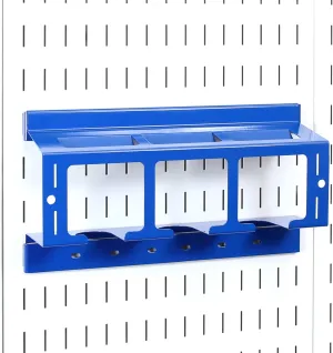 Wall Control Drill Holder Power Tool Storage Rack - Compact Impact Drill Battery Power Tool Pegboard Organizer for Wall Control Pegboard (Blue)