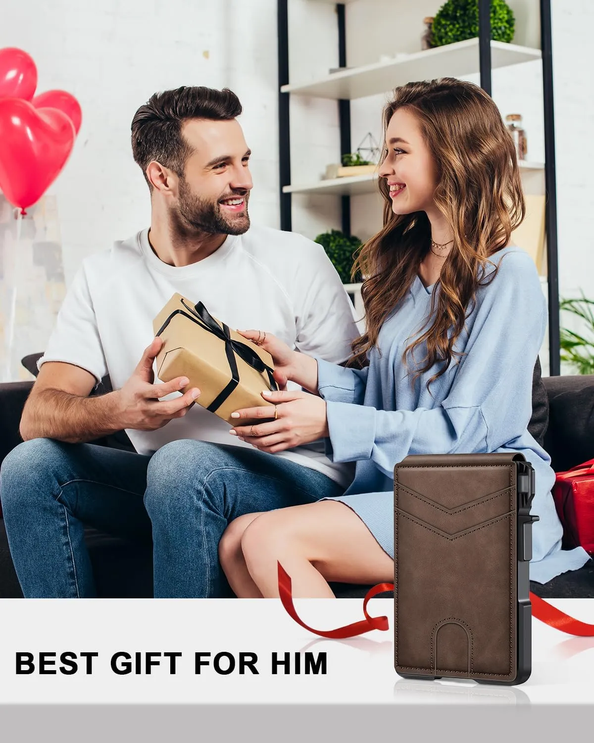 Wallet for Men, Mens Minimalist Wallet 9-13 Cards, Slim Compact Wallet with Money Clip & ID Window, RFID Blocking Smart Pop Up Card Wallet, Metal Aluminum Credit Card Holder Bifold Wallet