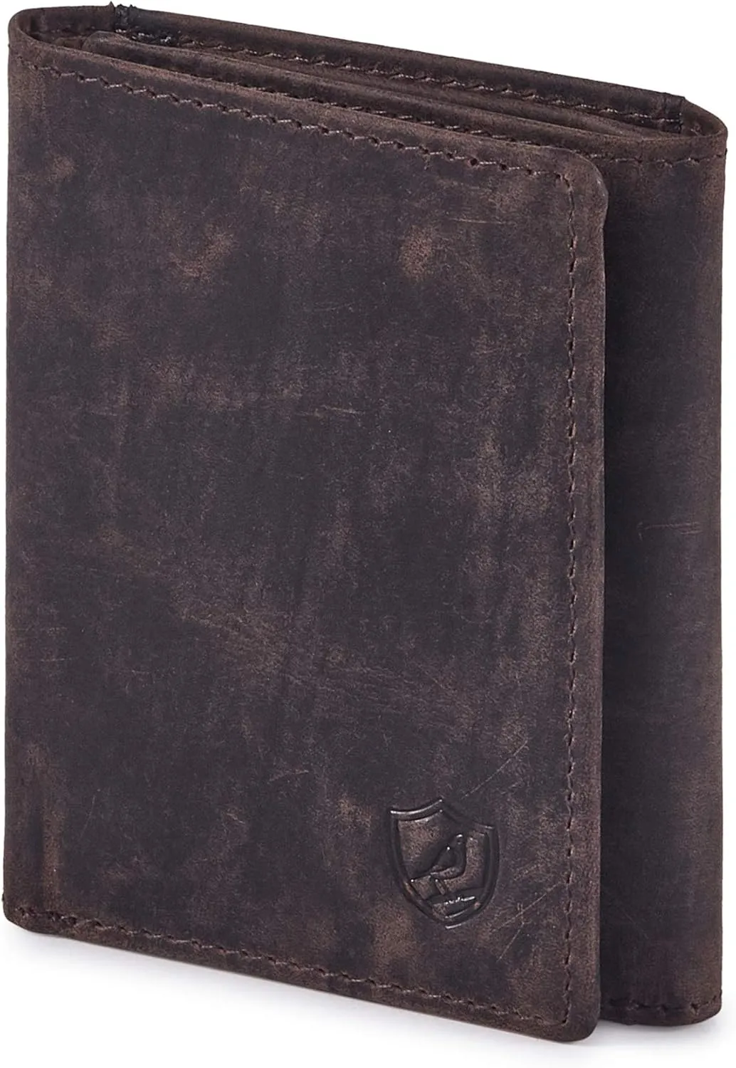 Wallet for Men Trifold Real Leather RFID Blocking Credit Card Case with ID Window in Gift Box