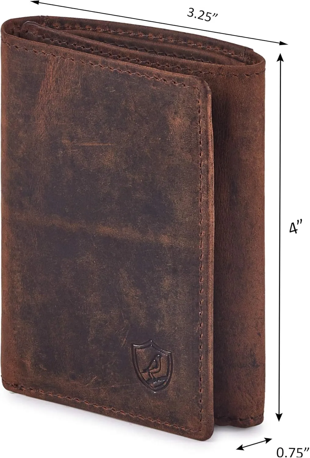 Wallet for Men Trifold Real Leather RFID Blocking Credit Card Case with ID Window in Gift Box