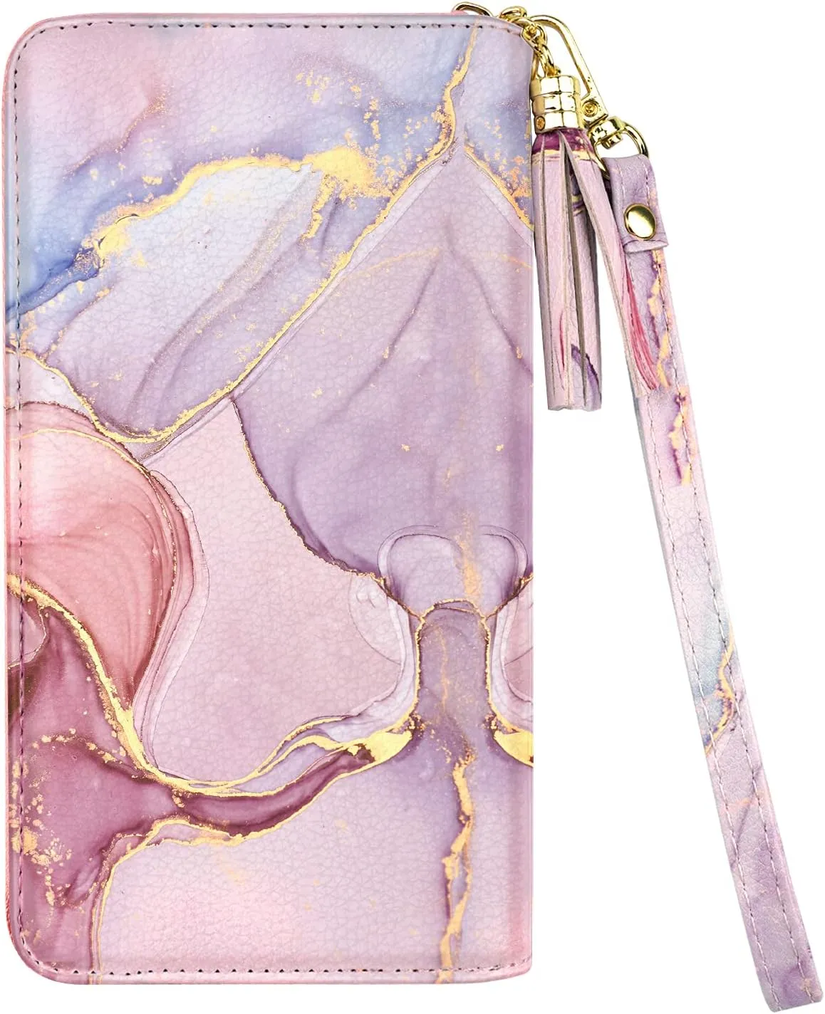 Wallets for Women PU Leather Card Holder Organizer Ladies Clutch with Tassel Wristlet Wrist strap