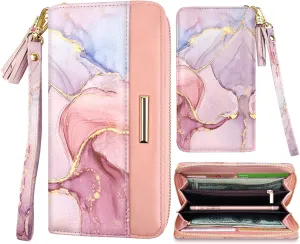 Wallets for Women PU Leather Card Holder Organizer Ladies Clutch with Tassel Wristlet Wrist strap