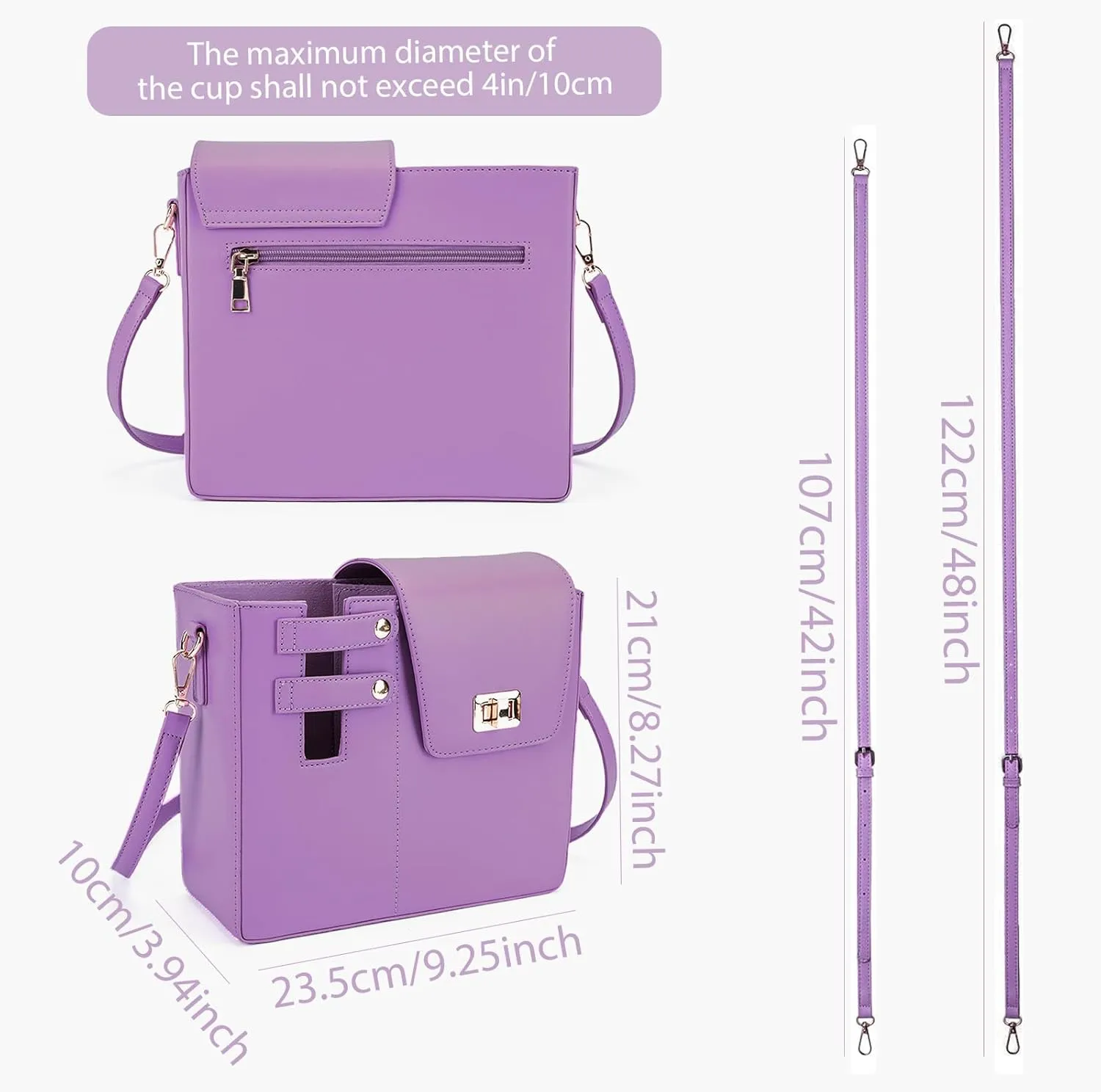 Water Cup Storage Bag Crossbody Bags for Women Cup Holder Tumbler Purse Outdoor Portable Compatible with Most Water Bottles