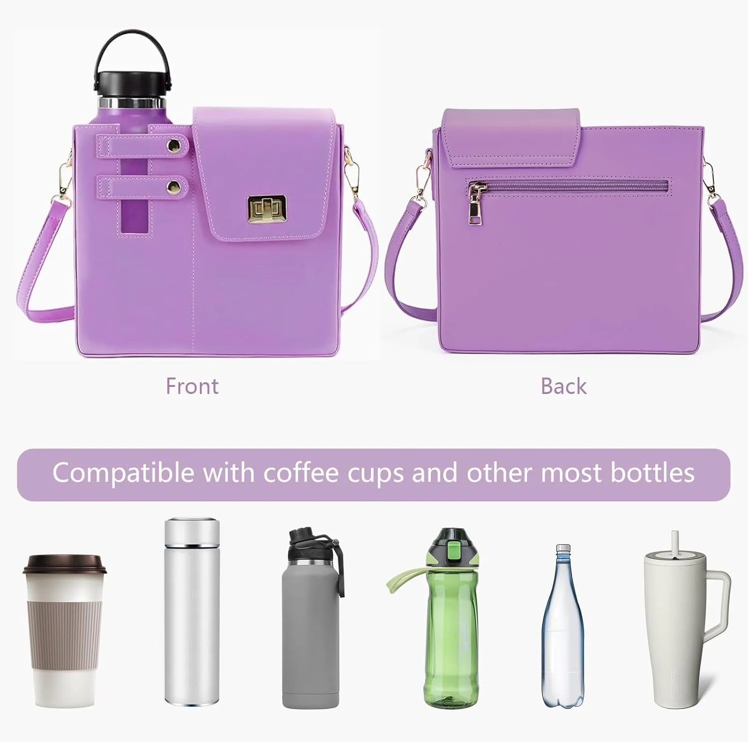 Water Cup Storage Bag Crossbody Bags for Women Cup Holder Tumbler Purse Outdoor Portable Compatible with Most Water Bottles