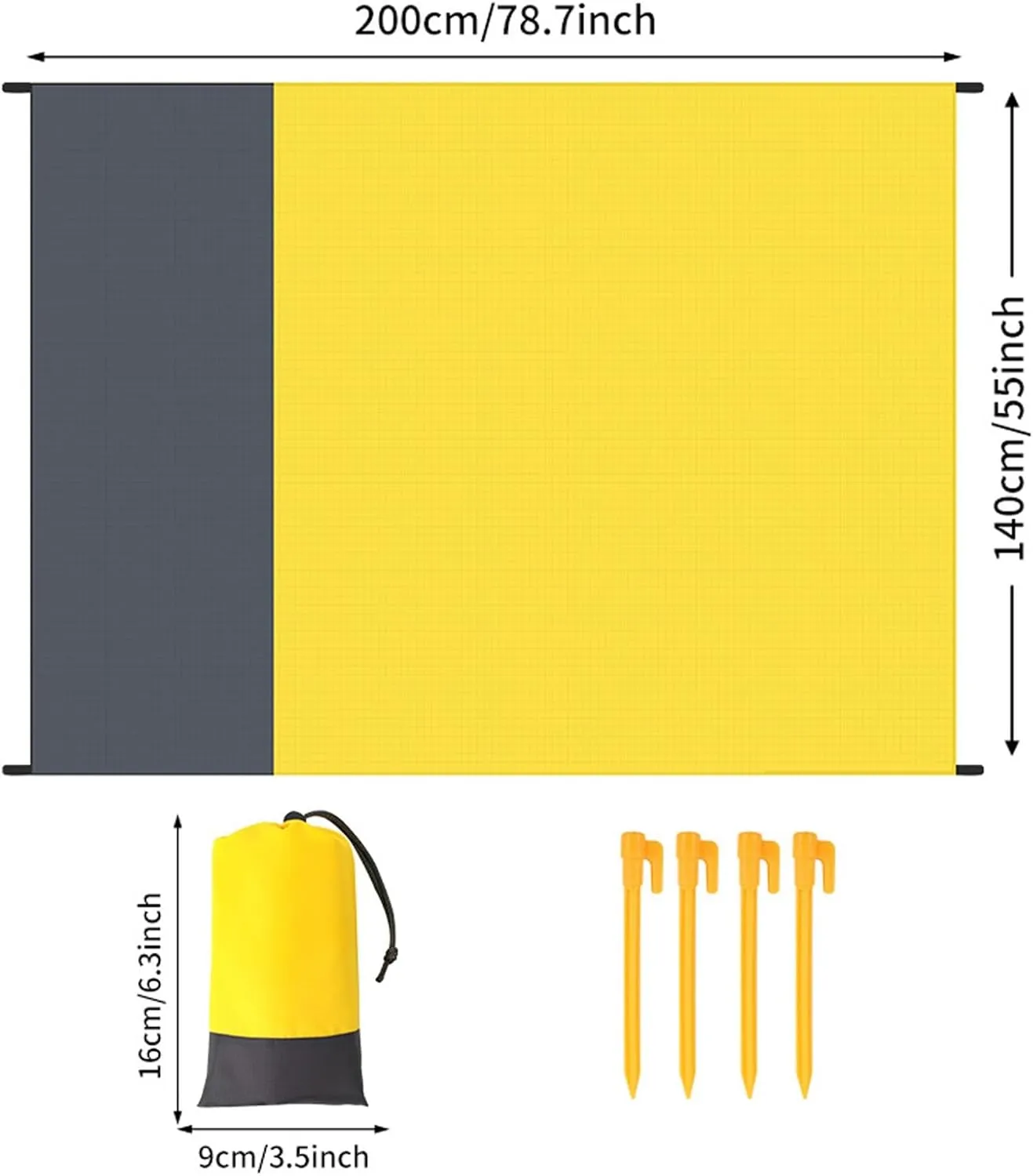 Waterproof Beach Blanket, 80"×50" Sandproof Quick Drying Extra Large Beach Mat with Storage Bag,Lightweight Picnic Mat,Durable Beach Blanket for Travel Camping Outdoor Hiking