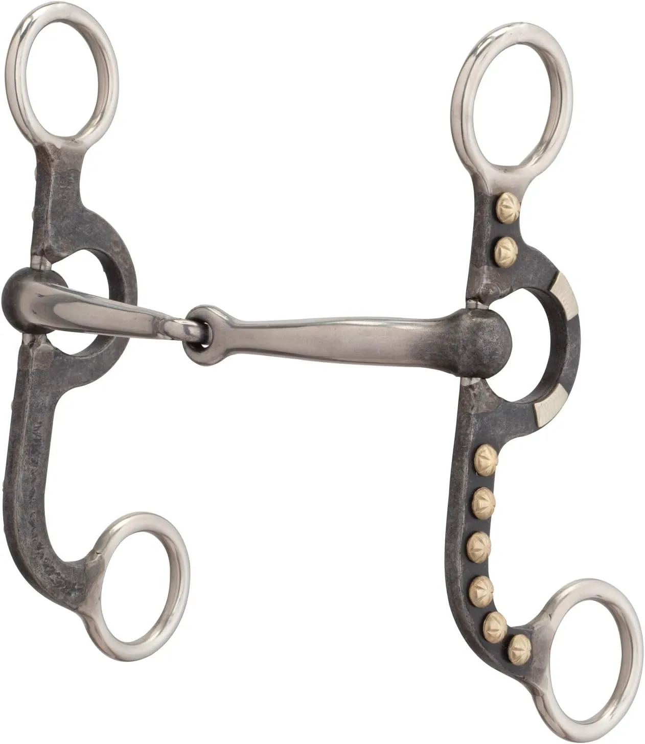Weaver Leather 4-5/8" Pony Bit, 2-Piece Snaffle Mouth, Buffed Black