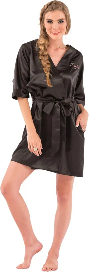 WEDDINGSTAR Women's Customizable Embroidery Soft Bridesmaid Kimono Robe