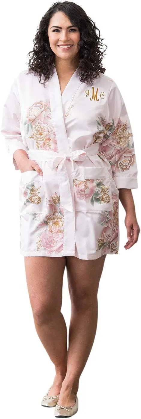 WEDDINGSTAR Women's Customizable Embroidery Soft Bridesmaid Kimono Robe