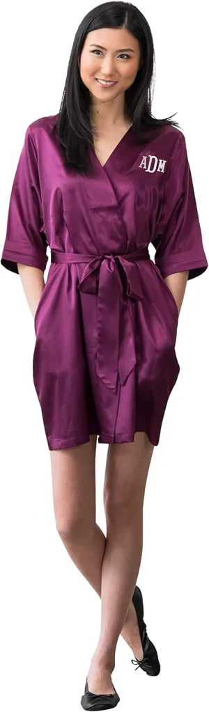 WEDDINGSTAR Women's Customizable Embroidery Soft Bridesmaid Kimono Robe