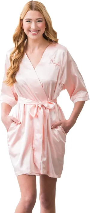 WEDDINGSTAR Women's Customizable Embroidery Soft Bridesmaid Kimono Robe