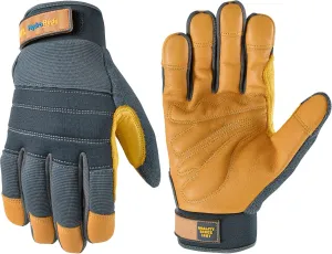 Wells Lamont Men's HydraHyde Premium Cowhide Hybrid Work Gloves, Water-Resistant Gloves, Large (3242L)