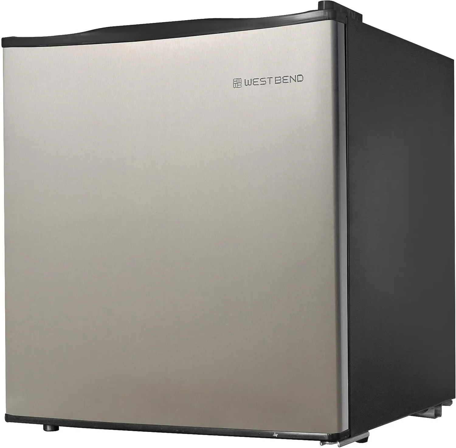 West Bend Mini Fridge Compact Refrigerator for Home Office or Dorm, Auto Defrost with Reversible Door, Energy Star Rated, 1.7-Cu.Ft., Metallic