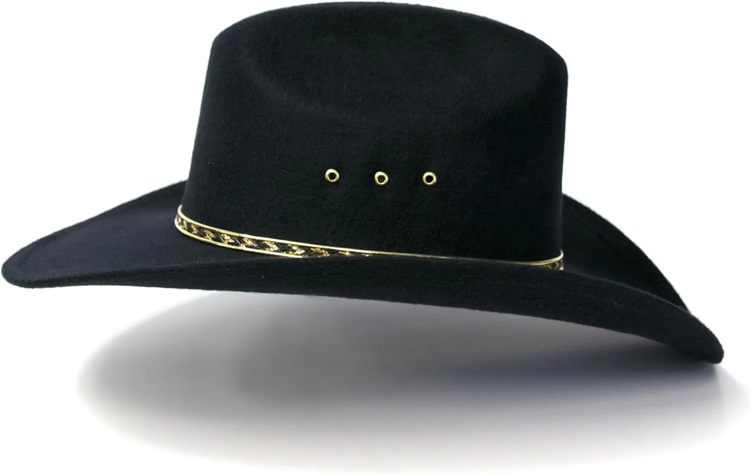 Western Express Felt Finish Cowboy Hat - Cattleman Style with Gold Hat Band | Cowboy & Cowgirl Hats for Men and Women