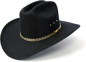 Western Express Felt Finish Cowboy Hat - Cattleman Style with Gold Hat Band | Cowboy & Cowgirl Hats for Men and Women