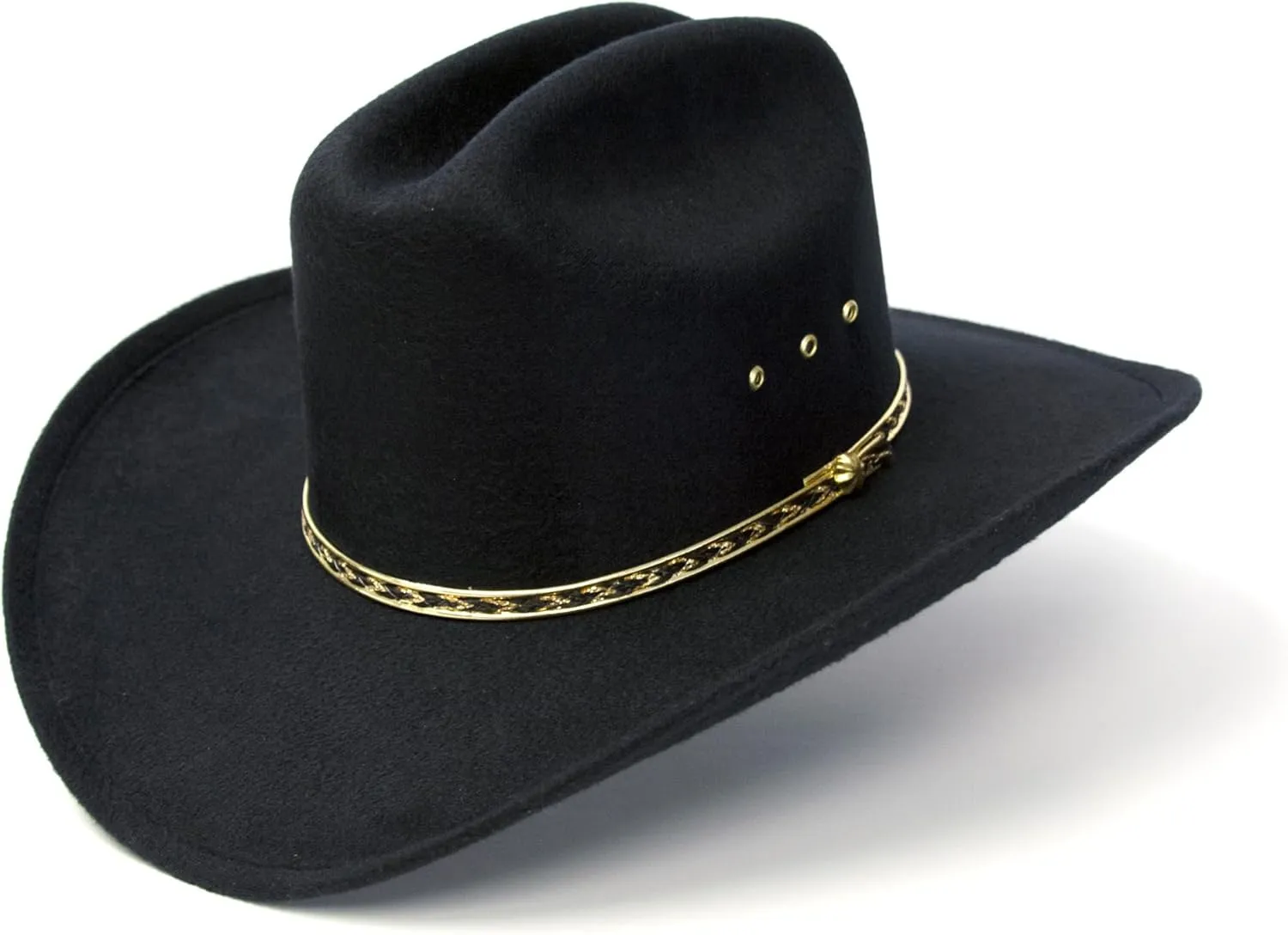 Western Express Felt Finish Cowboy Hat - Cattleman Style with Gold Hat Band | Cowboy & Cowgirl Hats for Men and Women