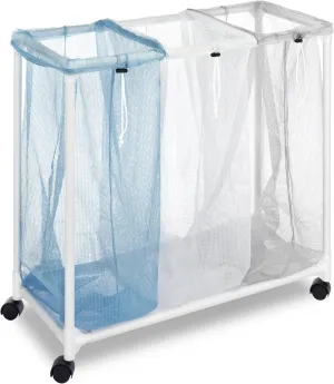 Whitmor Triple Laundry Sorter with Wheels