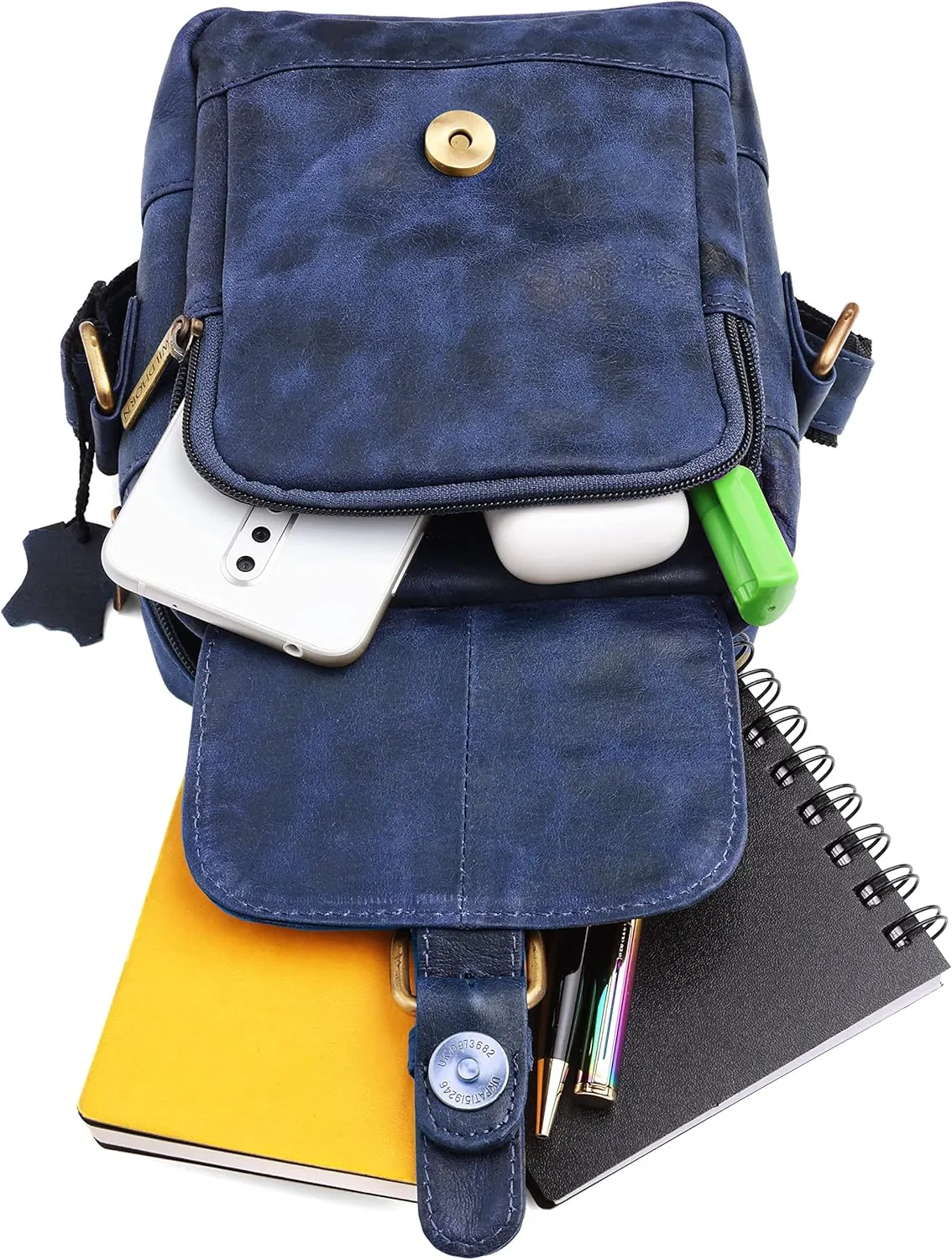 WILDHORN® Original Leather 9 inch Sling Bag for Men I Multipurpose Crossbody Bag I DIMENSION: L- 8 inch H- 9 inch W- 3 inch
