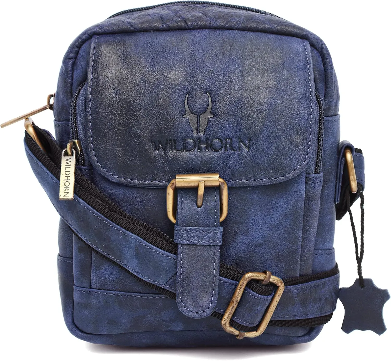 WILDHORN® Original Leather 9 inch Sling Bag for Men I Multipurpose Crossbody Bag I DIMENSION: L- 8 inch H- 9 inch W- 3 inch