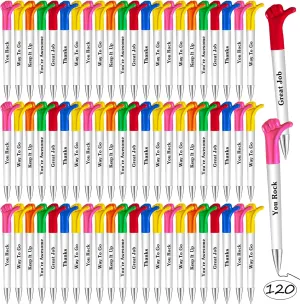 Woanger Inspirational Quotes Thumbs up Pens Thank You Gifts Bulk Employee Appreciation Motivational Ballpoint Pen for Graduation Appreciation Gift School Student Teacher Nurse Coworker(120 Pieces)