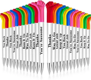 Woanger Inspirational Quotes Thumbs up Pens Thank You Gifts Bulk Employee Appreciation Motivational Ballpoint Pen for Graduation Appreciation Gift School Student Teacher Nurse Coworker(24 Pieces)