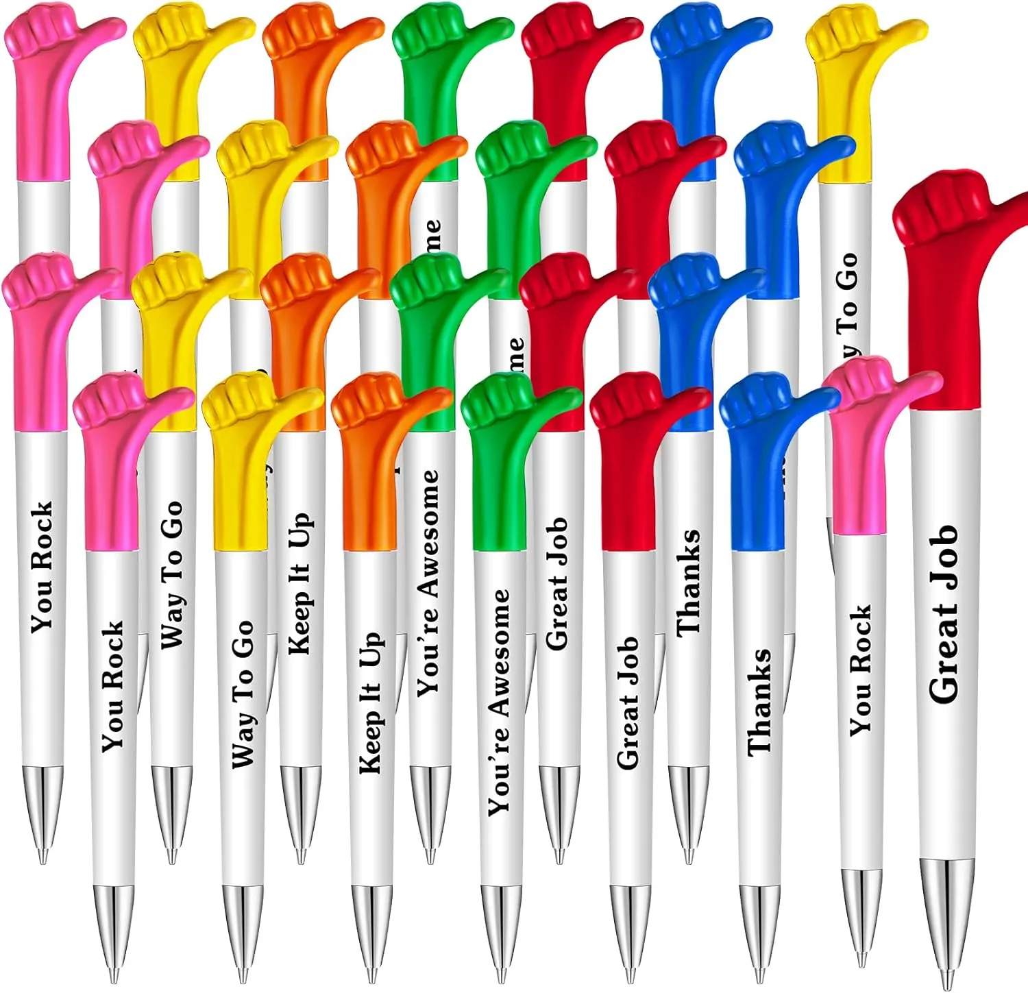 Woanger Inspirational Quotes Thumbs up Pens Thank You Gifts Bulk Employee Appreciation Motivational Ballpoint Pen for Graduation Appreciation Gift School Student Teacher Nurse Coworker(90 Pieces)