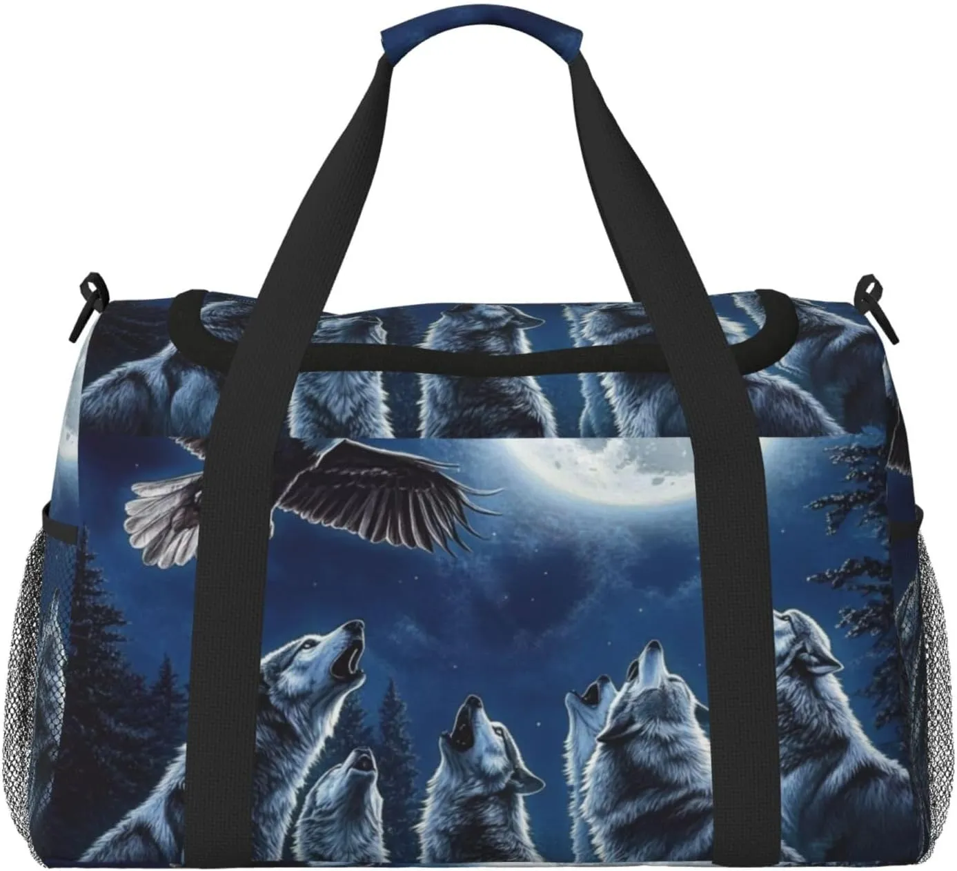 Wolfs Travel Duffel Bag Tote Bag Sports Gym Bag For Women And Men