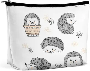 Women PU Leather Cosmetic Bag, Makeup Case Purse Holder Zipper Pouch Handbag Organizer Toiletry Storage 6.8x5.9x2.3 in