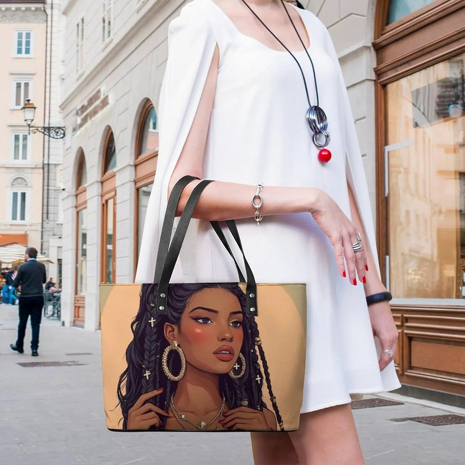 Women Tote Bag PU Leather Travel Shoulder Bags Casual Handbags